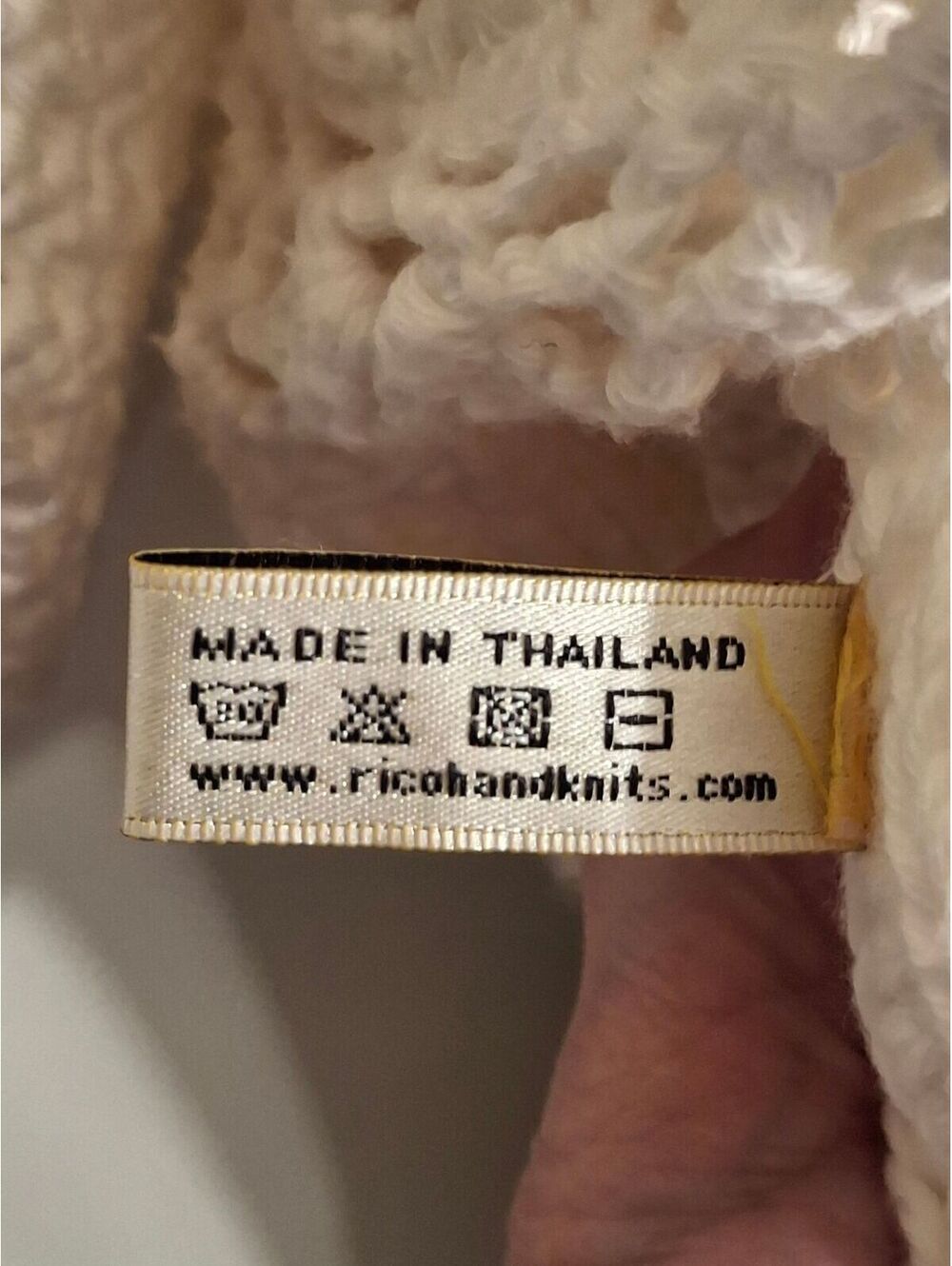 Rico Handknits Y2K Cream Crochet Cardigan Sweater Size S - Picture 6 of 8